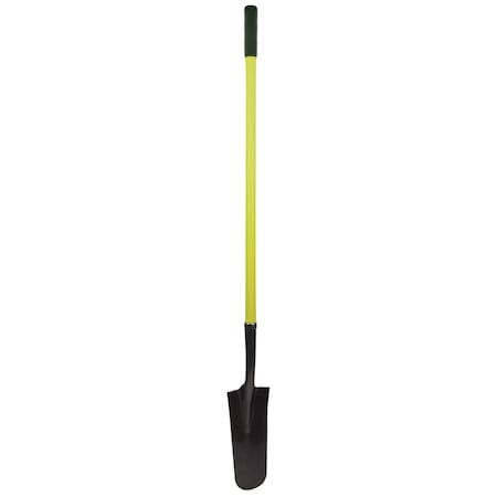 Dottie Drain Spade Shovel, 12 ga AISI 1055 Carbon Steel Blade, 48" L Yellow Fiberglass Handle SHD